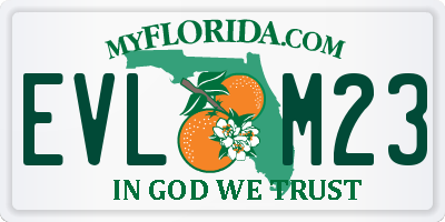 FL license plate EVLM23