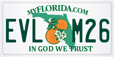 FL license plate EVLM26
