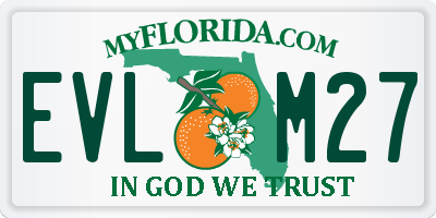 FL license plate EVLM27