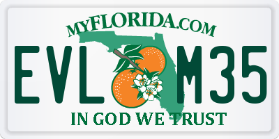 FL license plate EVLM35