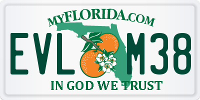 FL license plate EVLM38