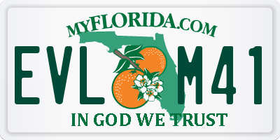 FL license plate EVLM41