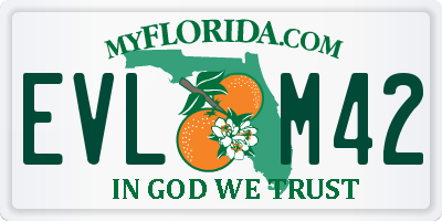 FL license plate EVLM42