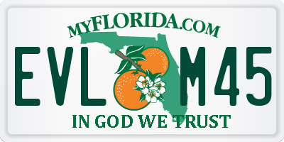 FL license plate EVLM45