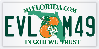 FL license plate EVLM49