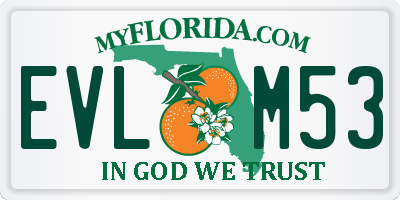 FL license plate EVLM53