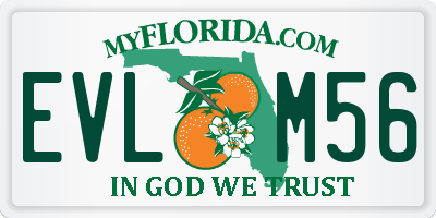 FL license plate EVLM56