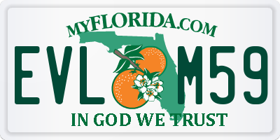 FL license plate EVLM59