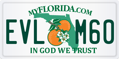 FL license plate EVLM60