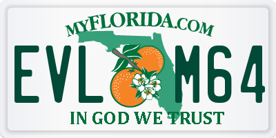 FL license plate EVLM64