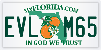 FL license plate EVLM65