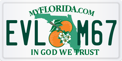 FL license plate EVLM67