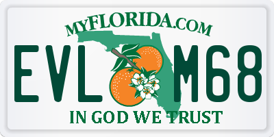 FL license plate EVLM68