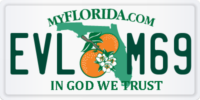 FL license plate EVLM69