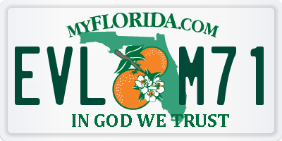 FL license plate EVLM71