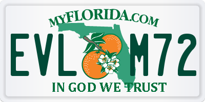 FL license plate EVLM72