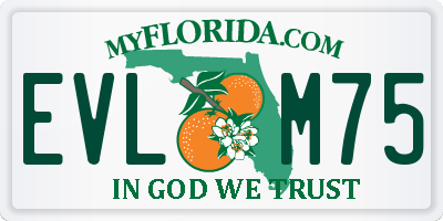 FL license plate EVLM75