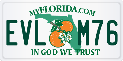 FL license plate EVLM76