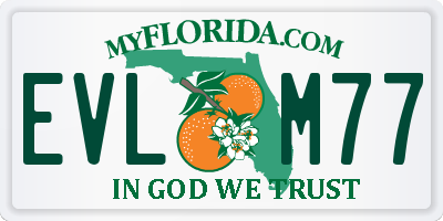 FL license plate EVLM77
