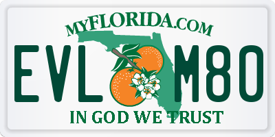 FL license plate EVLM80