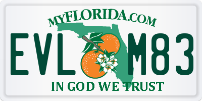 FL license plate EVLM83