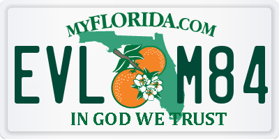 FL license plate EVLM84