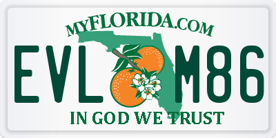 FL license plate EVLM86