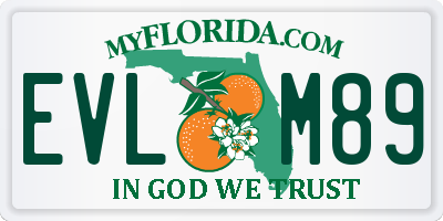 FL license plate EVLM89