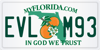 FL license plate EVLM93