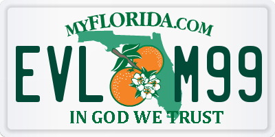 FL license plate EVLM99