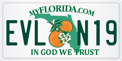 FL license plate EVLN19