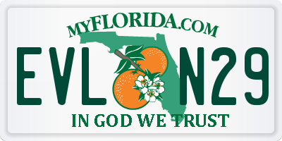 FL license plate EVLN29