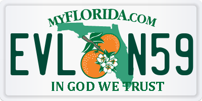 FL license plate EVLN59