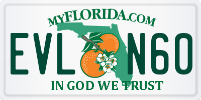 FL license plate EVLN60