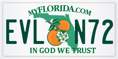 FL license plate EVLN72