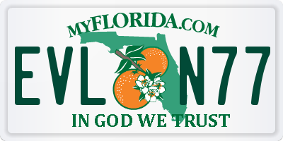 FL license plate EVLN77