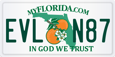 FL license plate EVLN87