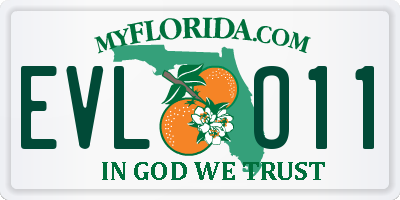 FL license plate EVLO11