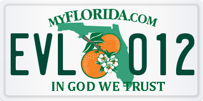 FL license plate EVLO12