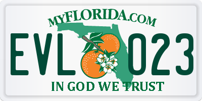 FL license plate EVLO23