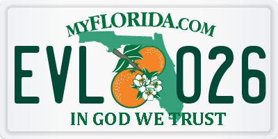 FL license plate EVLO26