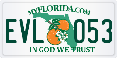 FL license plate EVLO53