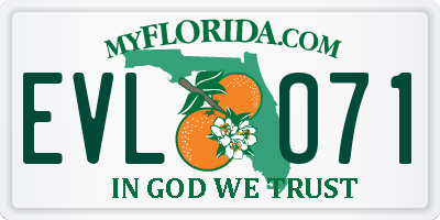 FL license plate EVLO71