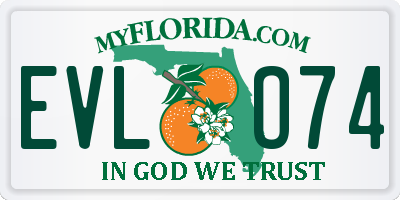 FL license plate EVLO74