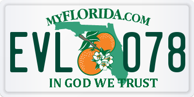 FL license plate EVLO78