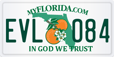 FL license plate EVLO84
