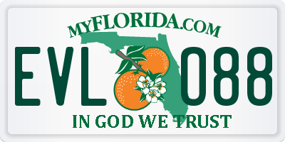 FL license plate EVLO88