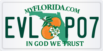 FL license plate EVLP07