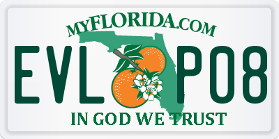 FL license plate EVLP08