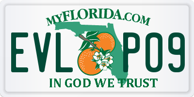 FL license plate EVLP09